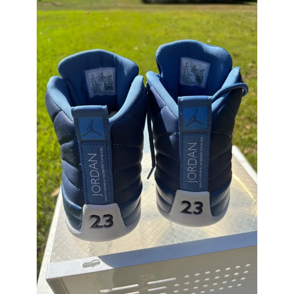 Jordan 12 Retro Indigo Stone Blue White Mens Size 8 130690-404 Basketball shoes